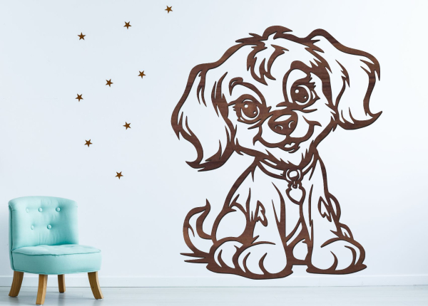 Drevený obraz – Roztomilý psík