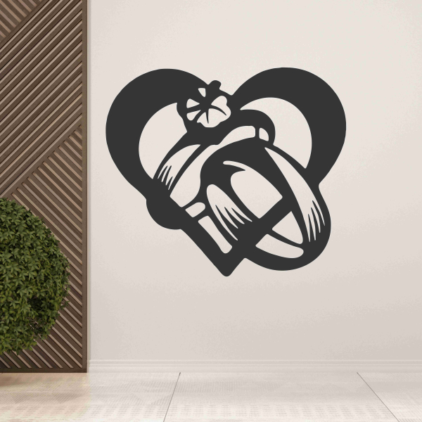 Svadobný obraz na stenu s obrúčkami