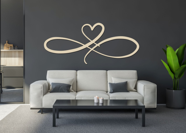 Drevený svadobný obraz – Nekonečná láska so srdcom