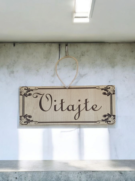 Drevená tabuľka - Vitajte
